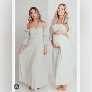 Catherine off-shoulder dress in mint